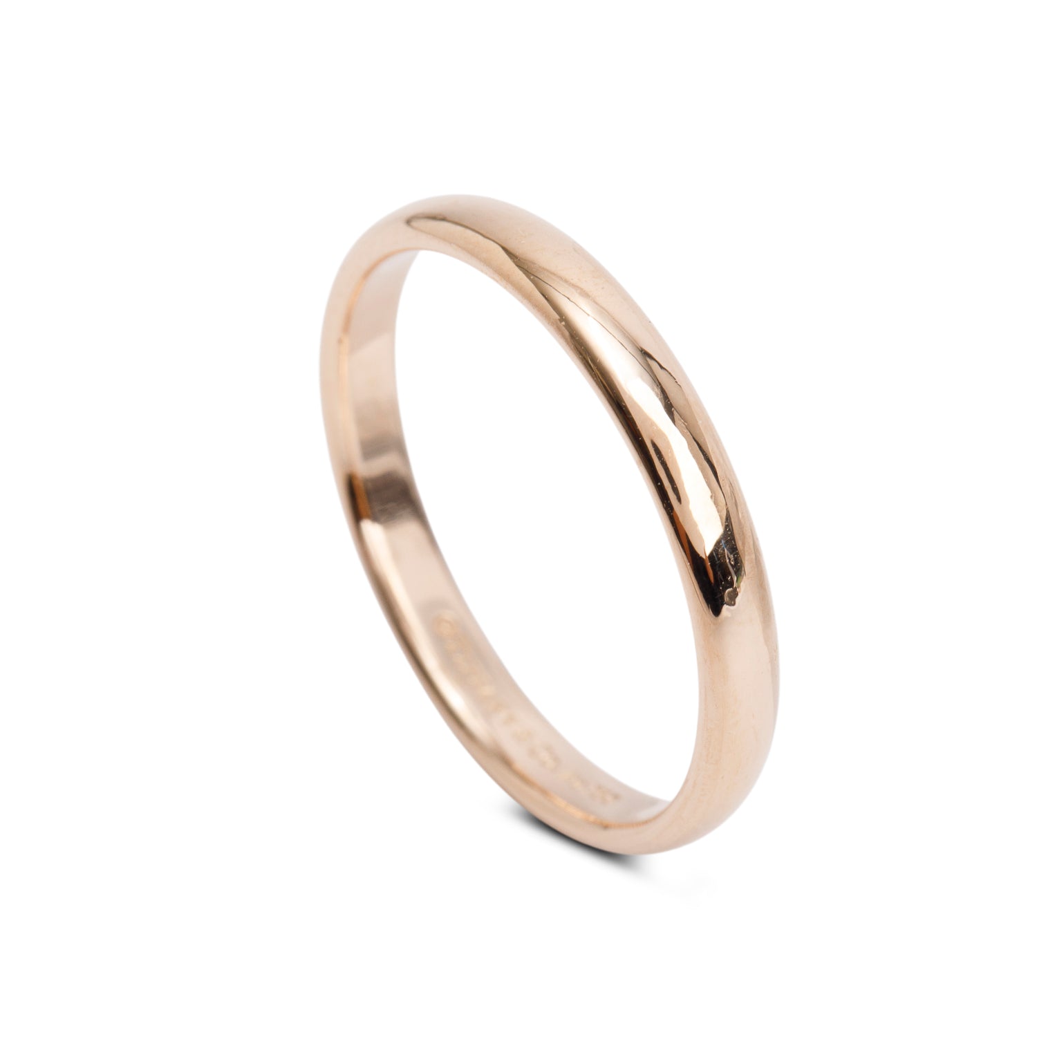Tiffany & Co. 18k Rose Gold 3 MM Wedding Band Ring, Size 10.25