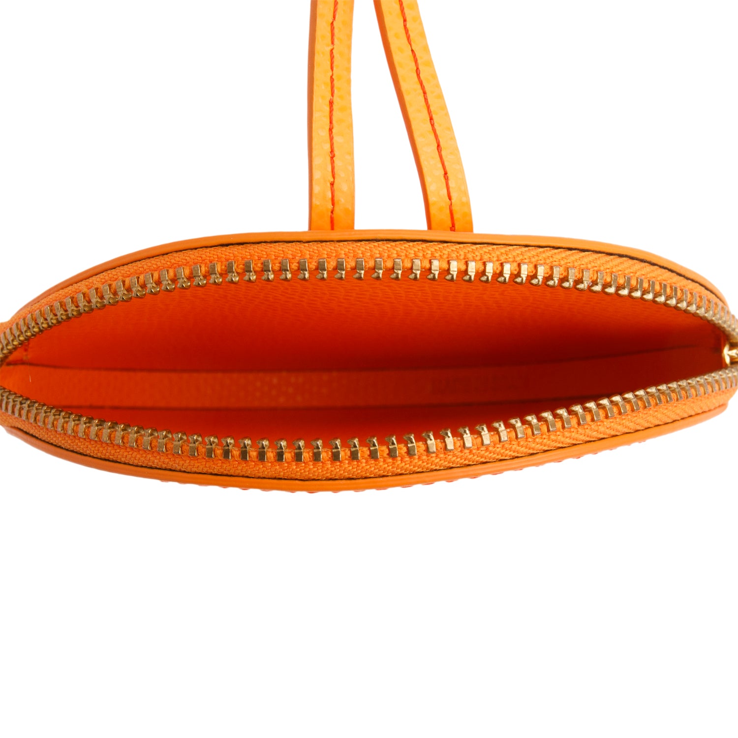 Jacquemus Orange Pebbled Leather Le Pitchou Circle Neck Pouch