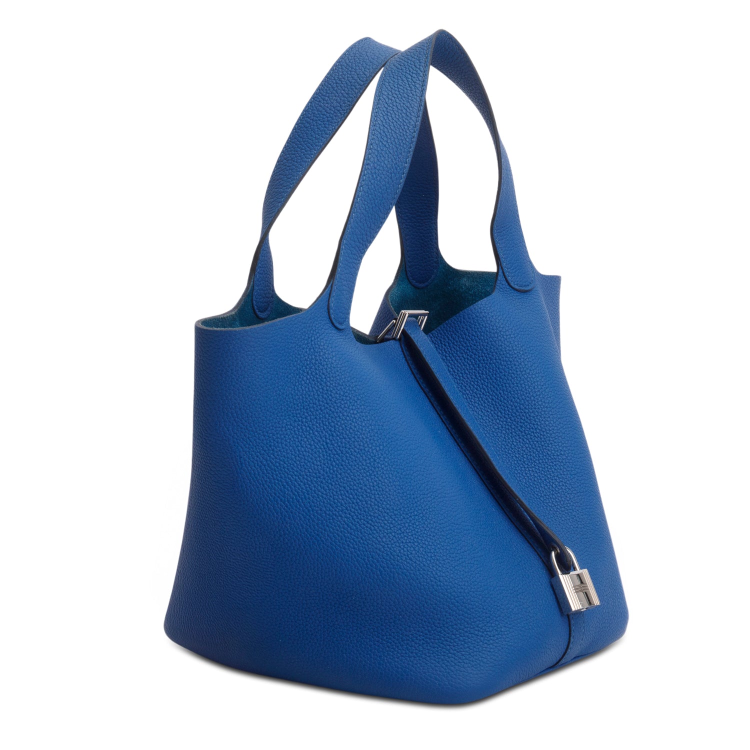 Hermes 2022 Bleu France Taurillon Clemence Picotin Lock 22 w/ Box