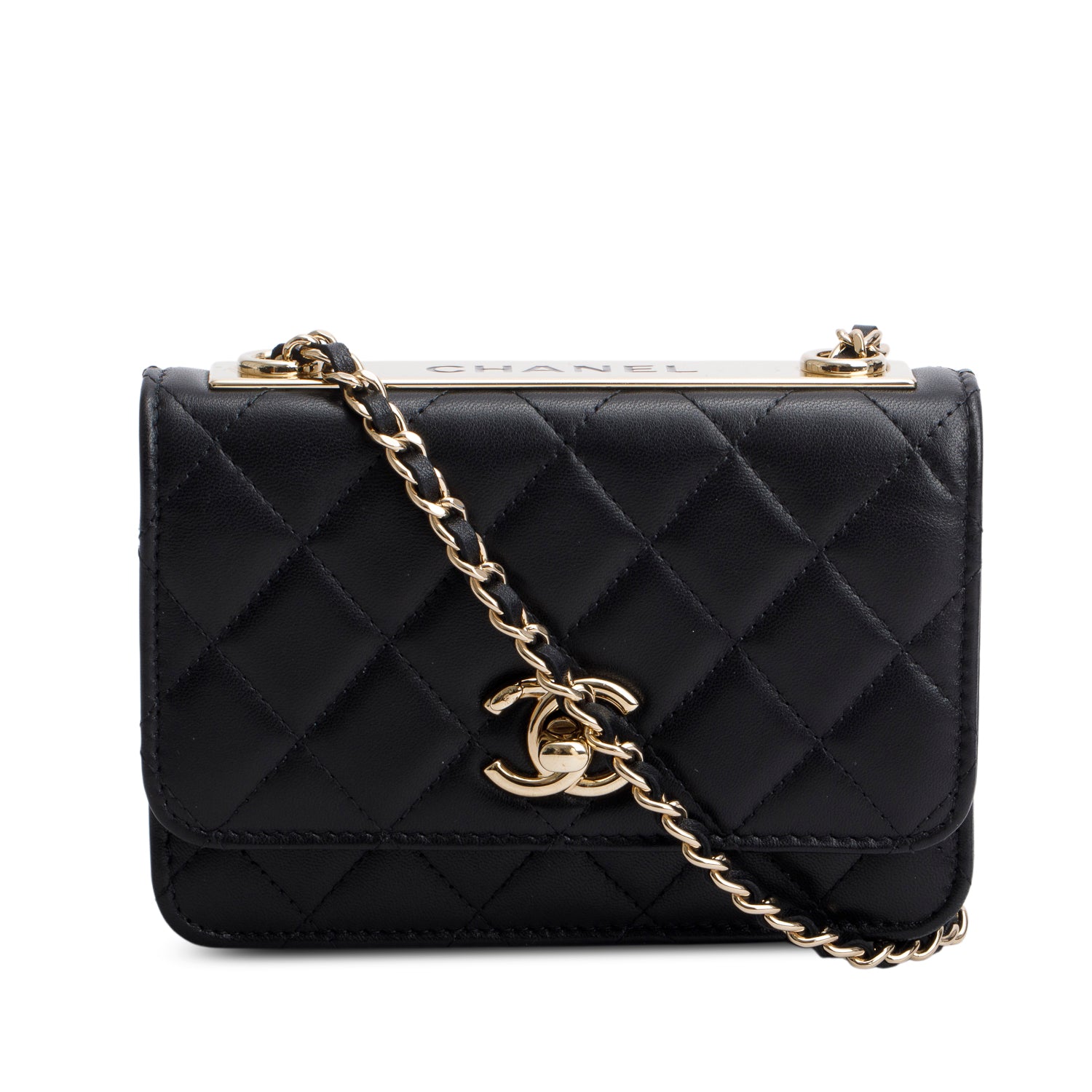 Chanel 2020 Lambskin Quilted Trendy CC Wallet on Chain w/ Authenticity Card