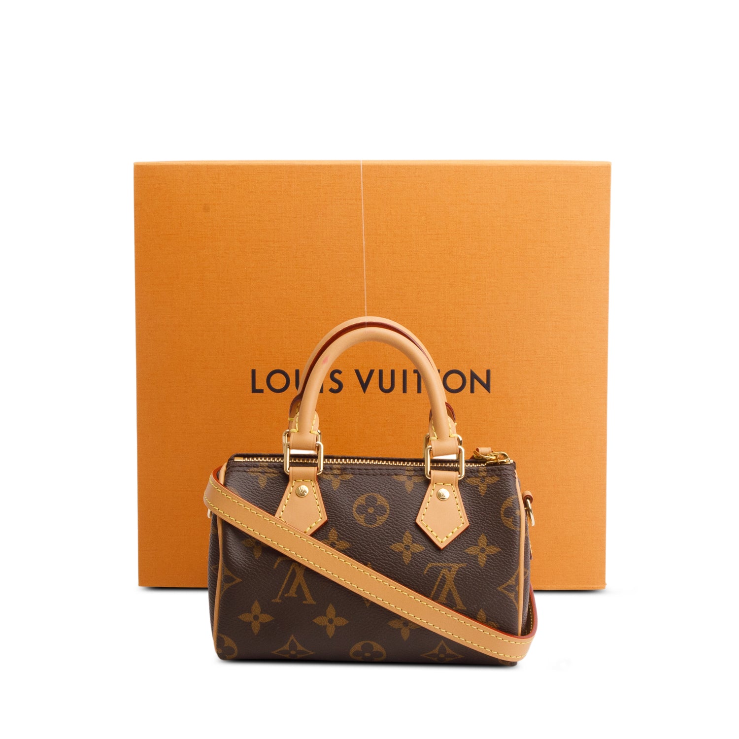 Louis Vuitton 2024 Monogram Nano Speedy Bandouliere w/ Box, Receipt & Strap