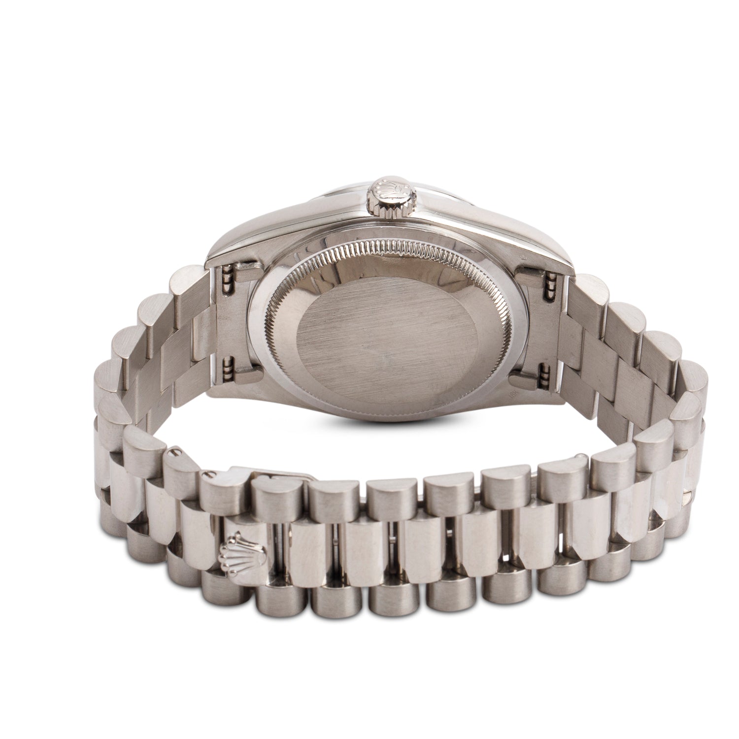 Rolex 18k White Gold Day Date 36 MM President Watch Black Diamond Dial 18239