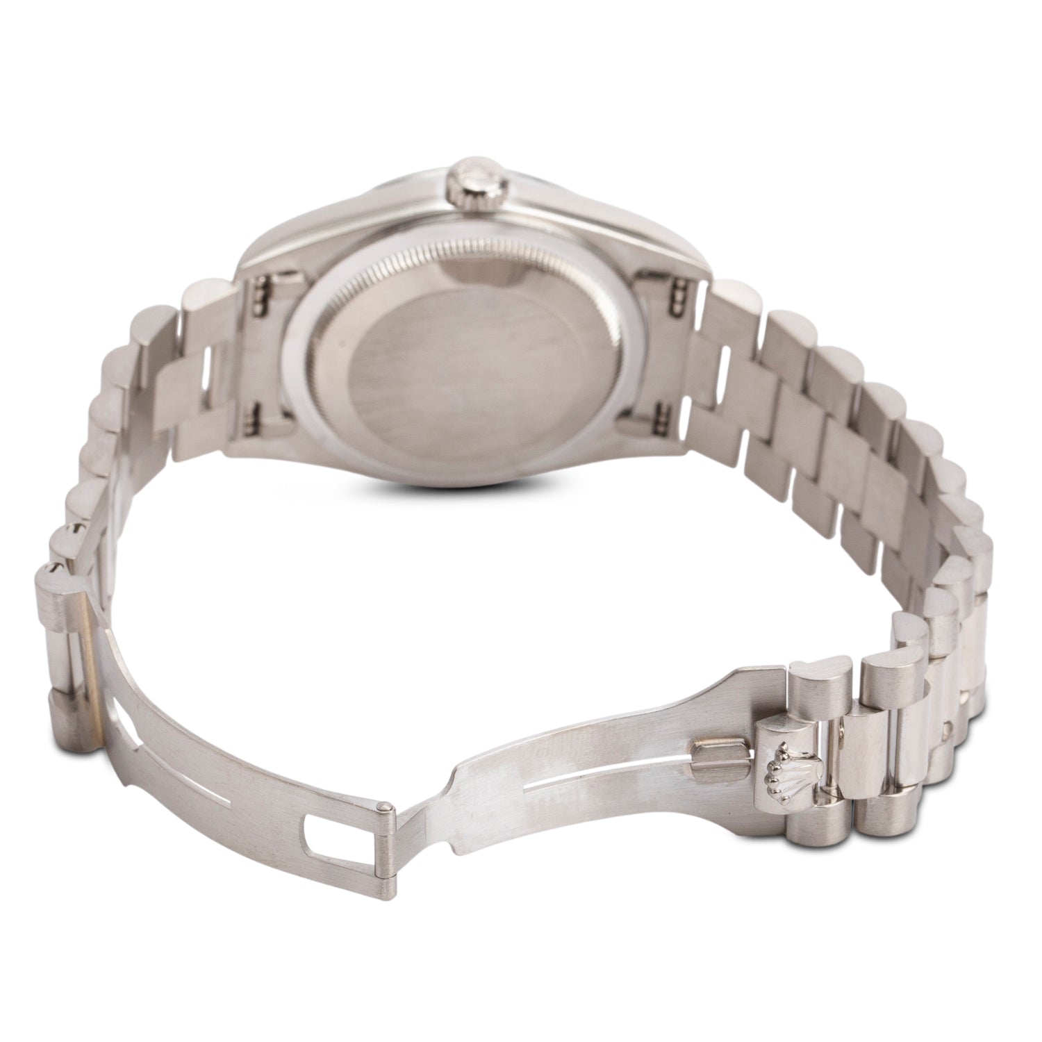 Rolex 18k White Gold Day Date 36 MM President Watch Black Diamond Dial 18239