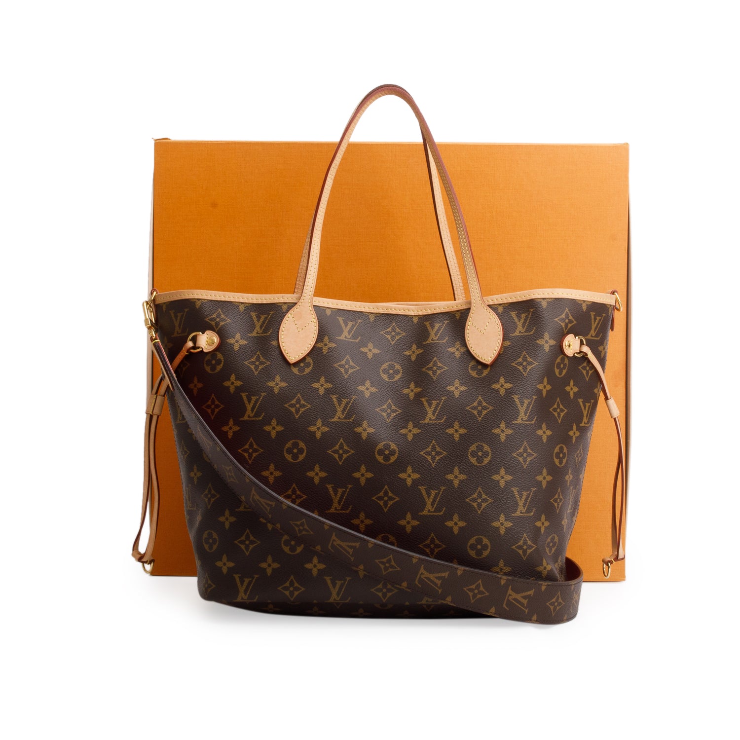 Louis Vuitton Monogram Neverfull Bandouliere Inside Out MM w/ Strap & Box