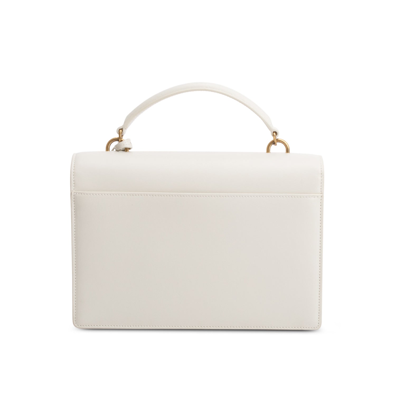 Saint Laurent 2021 Cream Smooth Calfskin Medium Monogram Sunset Satchel