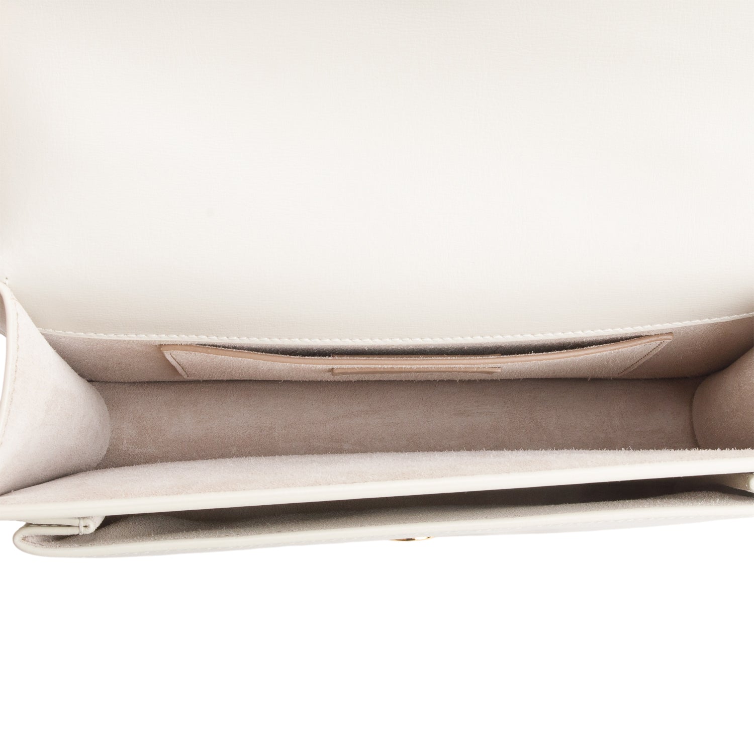 Saint Laurent 2021 Cream Smooth Calfskin Medium Monogram Sunset Satchel