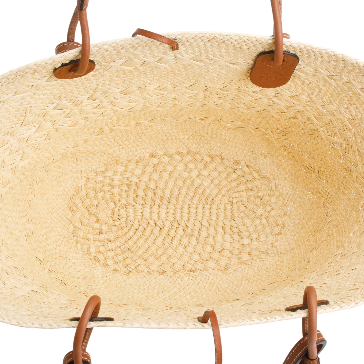 Loewe 2023 Calfskin Raffia Paulas Ibiza Medium Anagram Basket Tote Bag