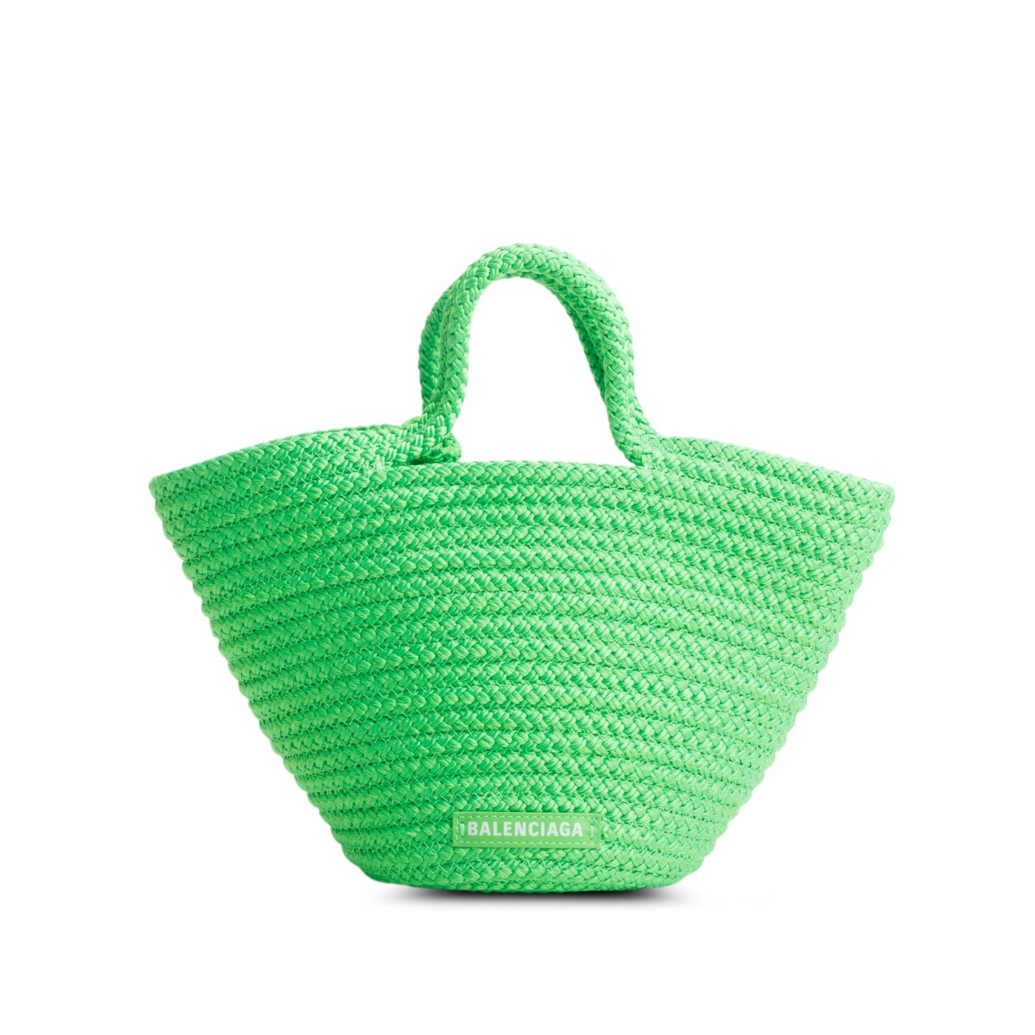 Balenciaga Green Lambskin Woven Small Ibiza Basket w/ Strap