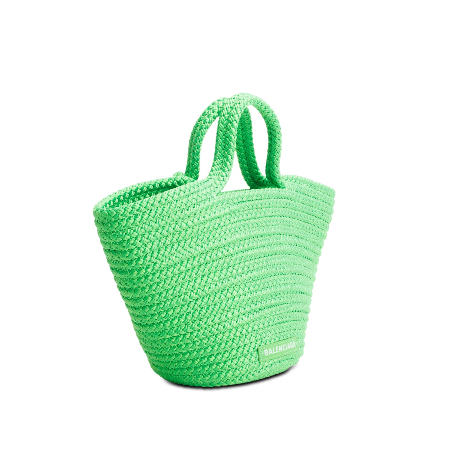 Balenciaga Green Lambskin Woven Small Ibiza Basket w/ Strap