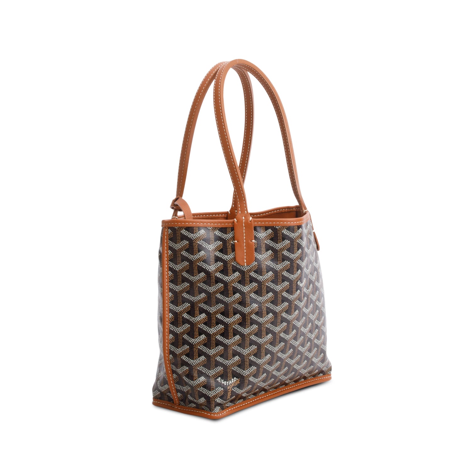 Goyard 2024 Brown Goyardine Reversible Mini Anjou w/ Pouch
