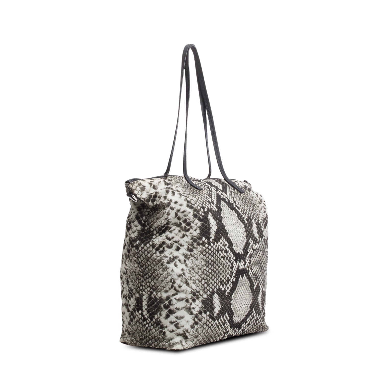 Prada Snake Print Tessuto Nylon Saffiano Tote Bag w/ Strap