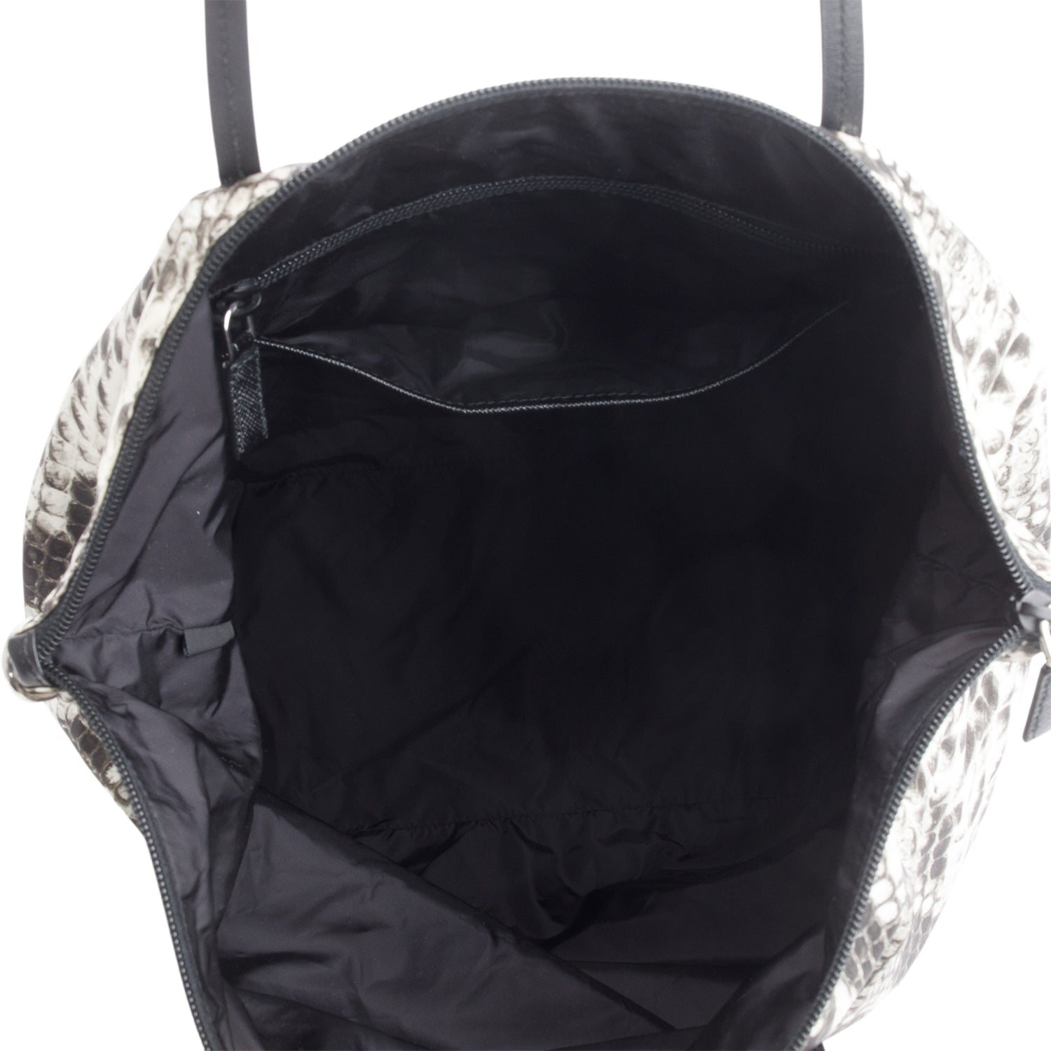 Prada Snake Print Tessuto Nylon Saffiano Tote Bag w/ Strap