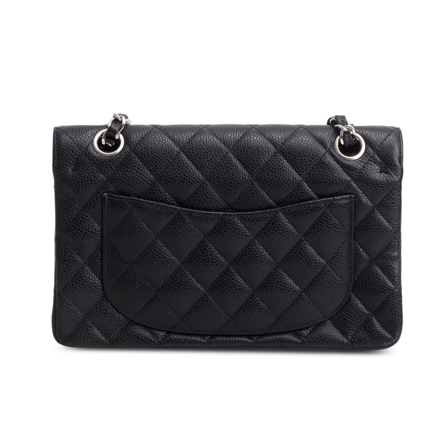 Chanel Black Caviar Quilted Small Double Flap Bag