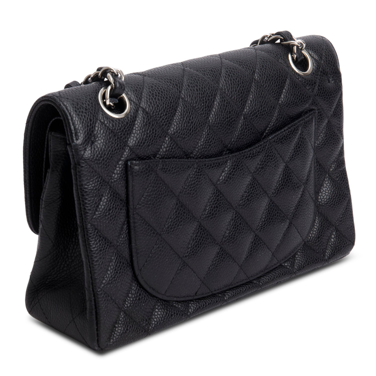 Chanel Black Caviar Quilted Small Double Flap Bag