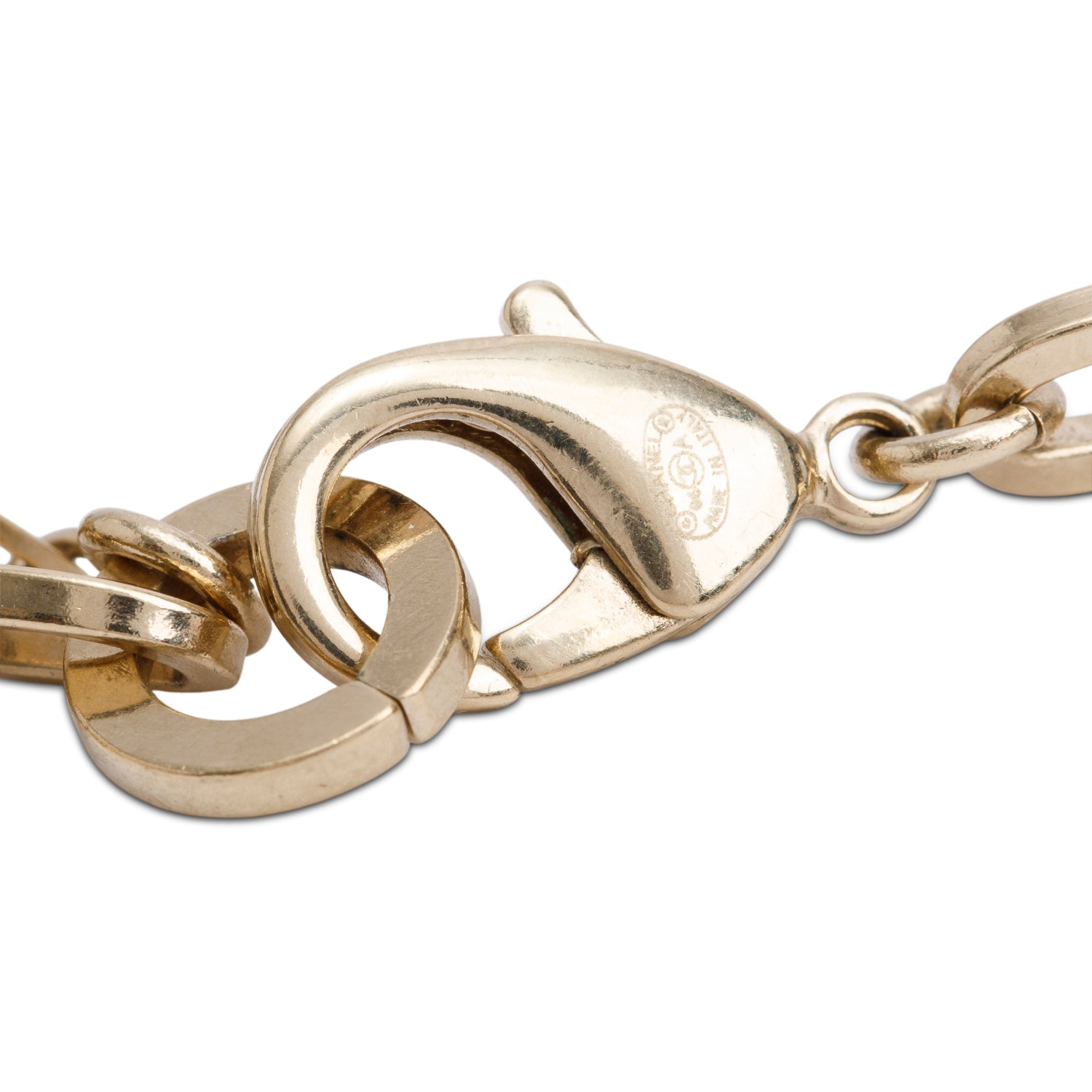 Chanel Gold-Plated Metal Strass CC Resin Bead Apple Necklace