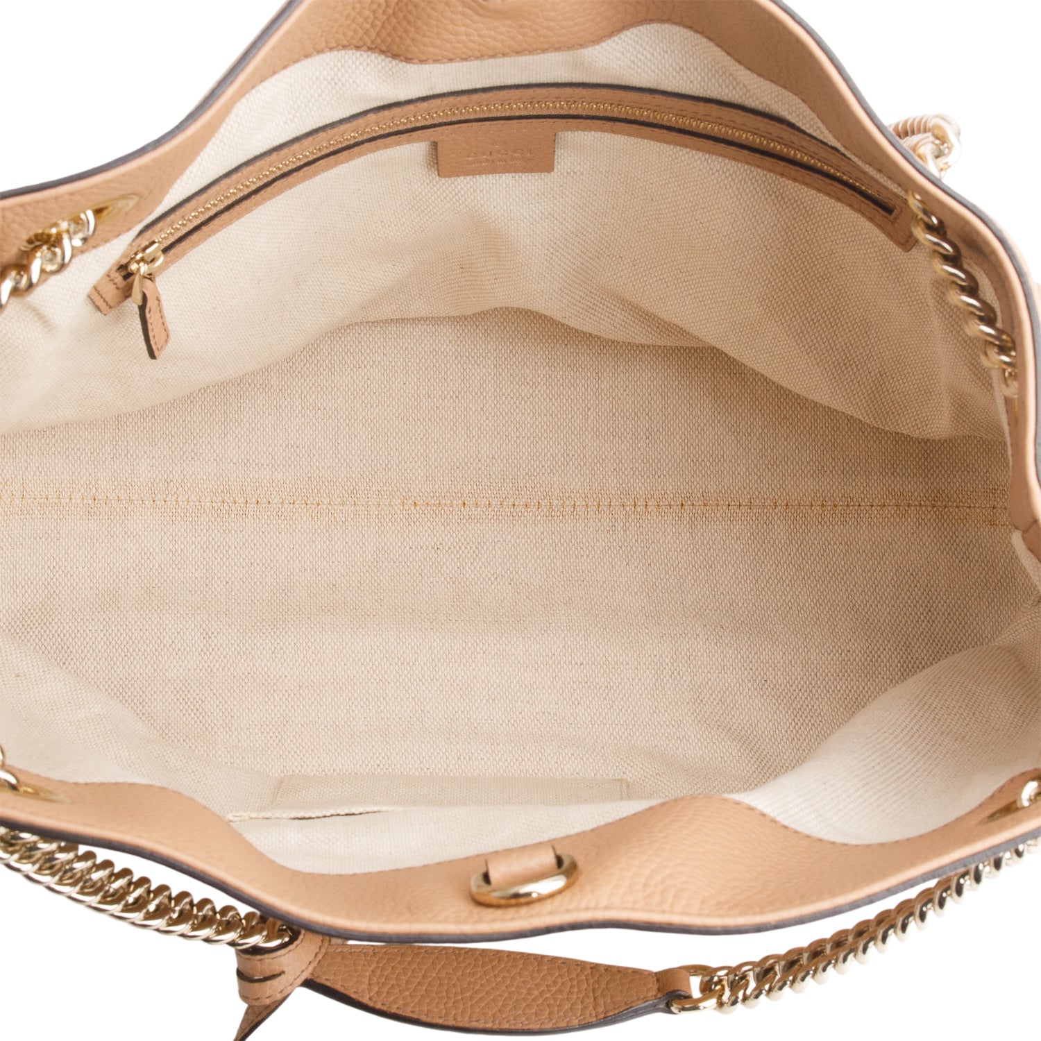 Gucci Brown Pebbled Calfskin Medium Soho Chain Shoulder Bag