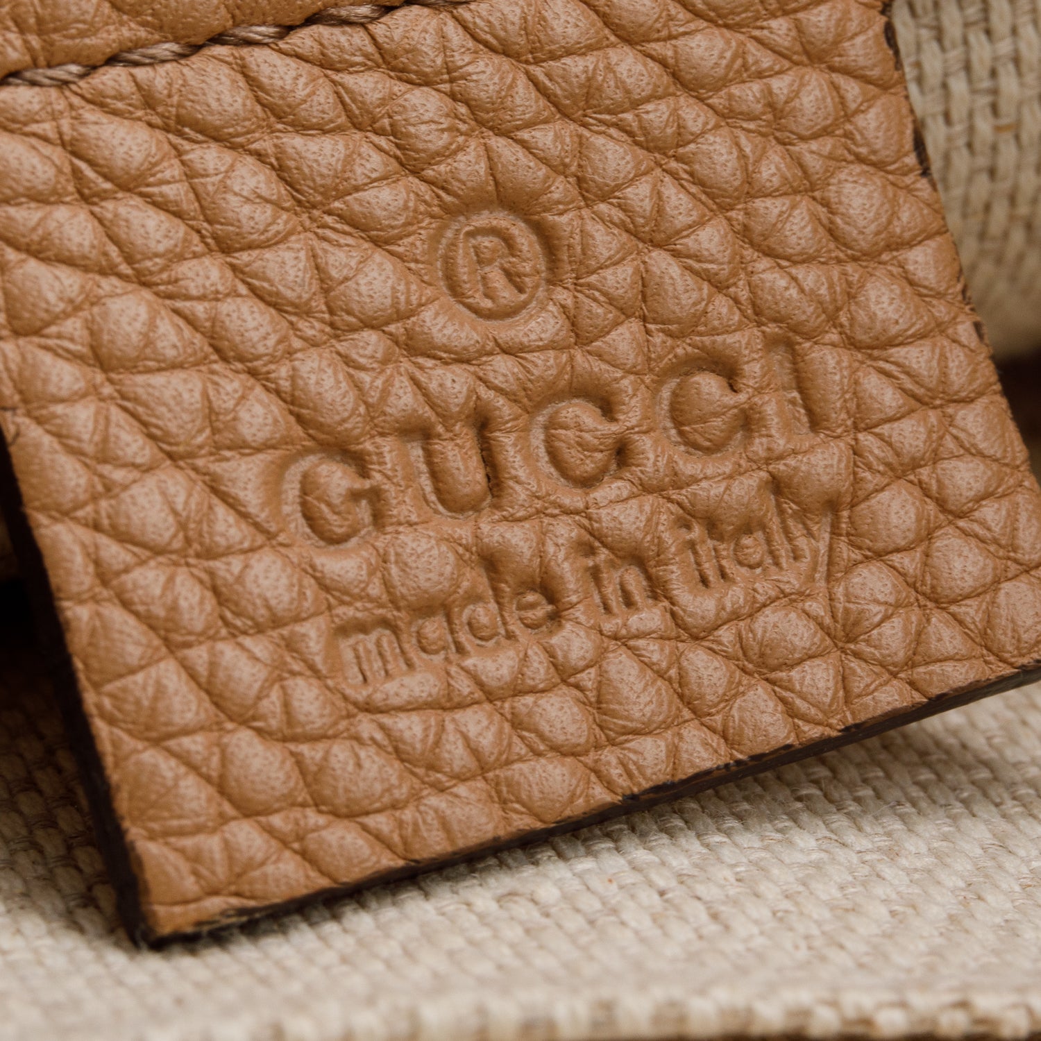 Gucci Brown Pebbled Calfskin Medium Soho Chain Shoulder Bag