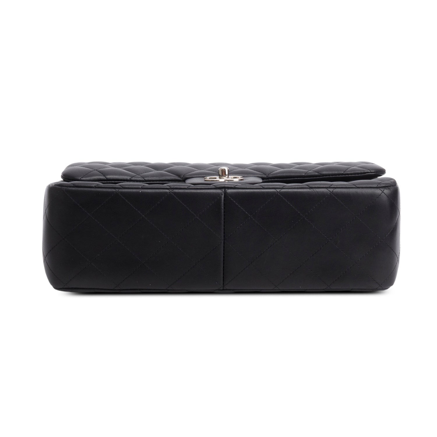 Chanel Black Quilted Lambskin Leather Classic Jumbo Double Flap Bag w/ Box & Authenticity Card