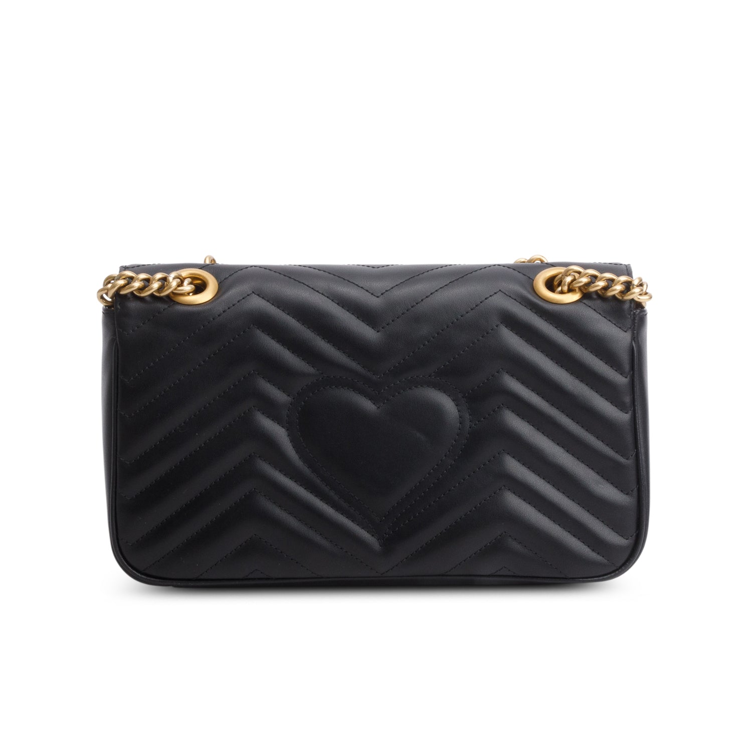 Gucci Black Matelasse Medium GG Marmont Shoulder Bag w/ Box