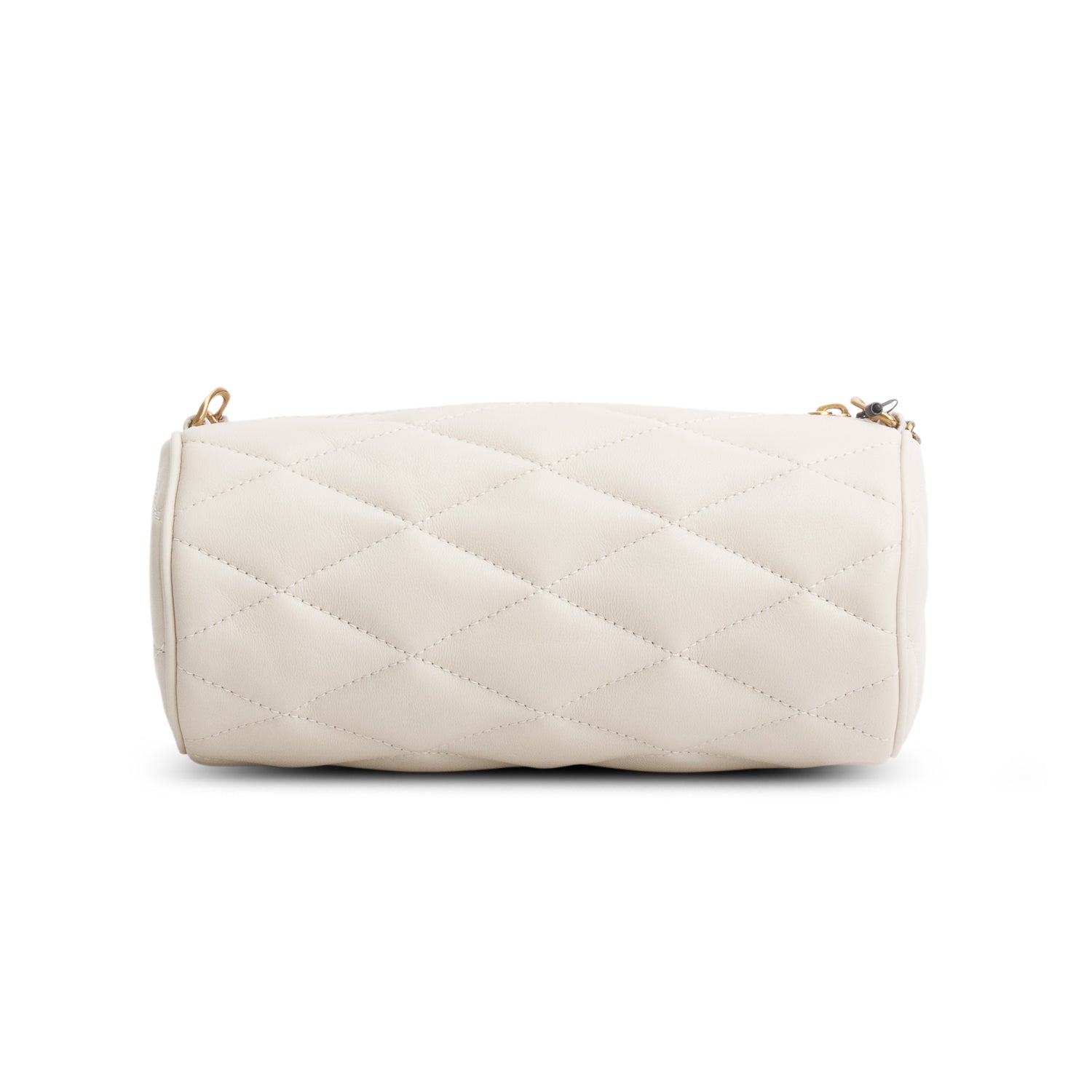 Saint Laurent 2022 Ivory Quilted Lambskin Leather Mini Sade Tube Bag