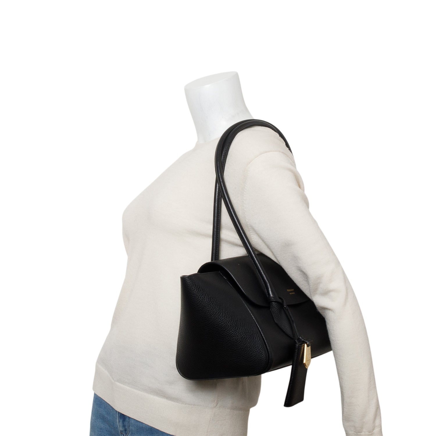 Ferragamo Black Calfskin Small East West Tote