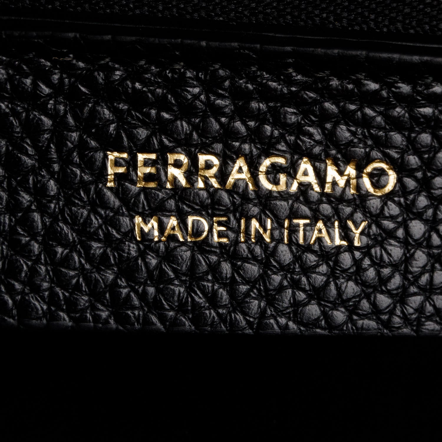 Ferragamo Black Calfskin Small East West Tote