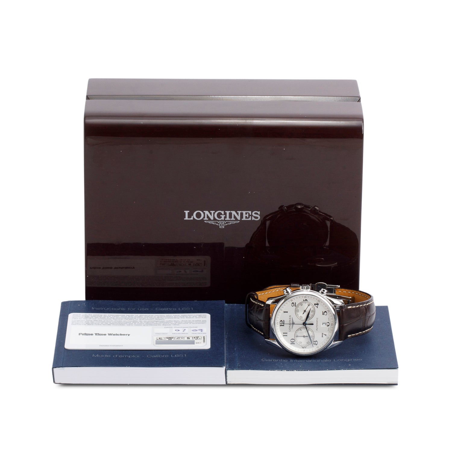 Longines Stainless Steel Master Collection 40 MM Chronograph Automatic Watch Silver Dial w/ Box & Papers