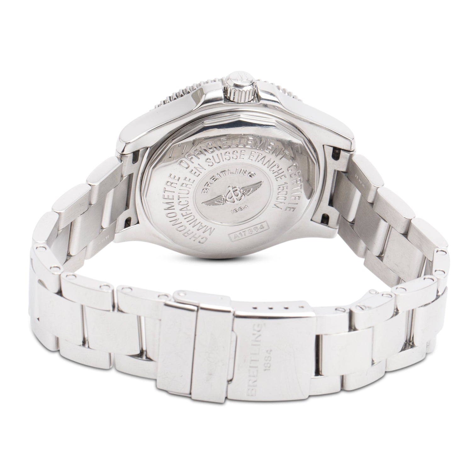 Breitling Stainless Steel Superocean 42 MM Automatic Watch Black & Yellow Dial A17364 w/ Case & Papers