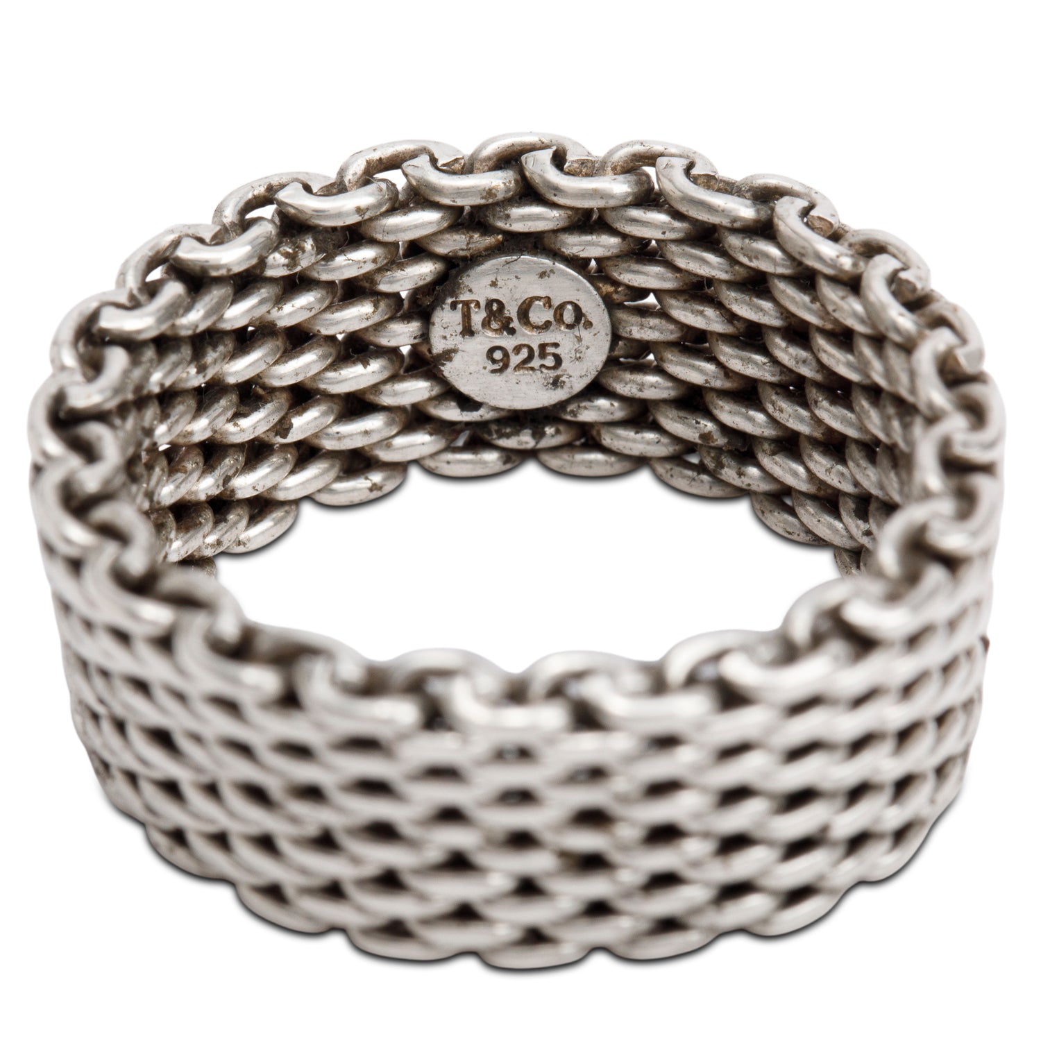 Tiffany & Co. Sterling Silver Somerset Mesh Ring, Size 10.25