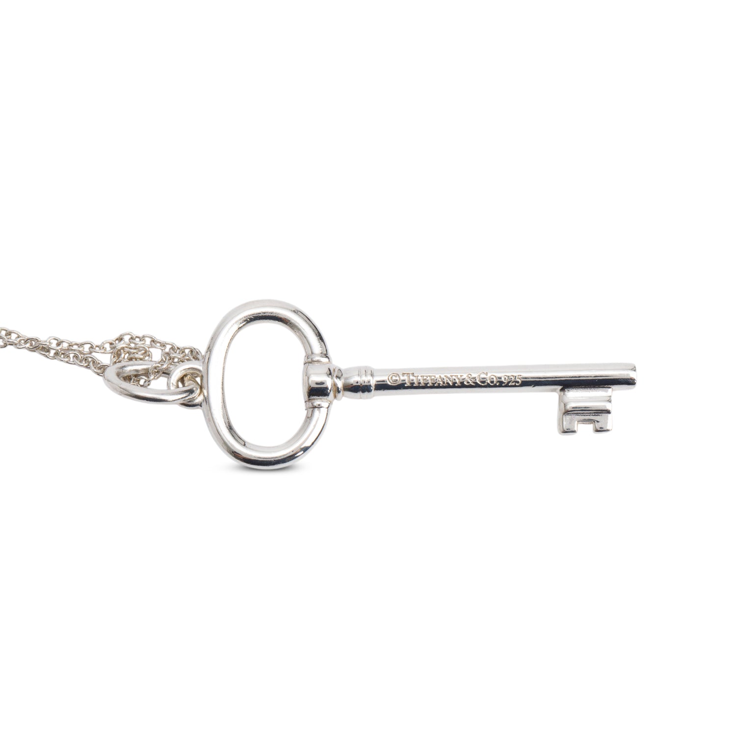 Tiffany & Co. Sterling Silver Small Oval Key Pendant Necklace