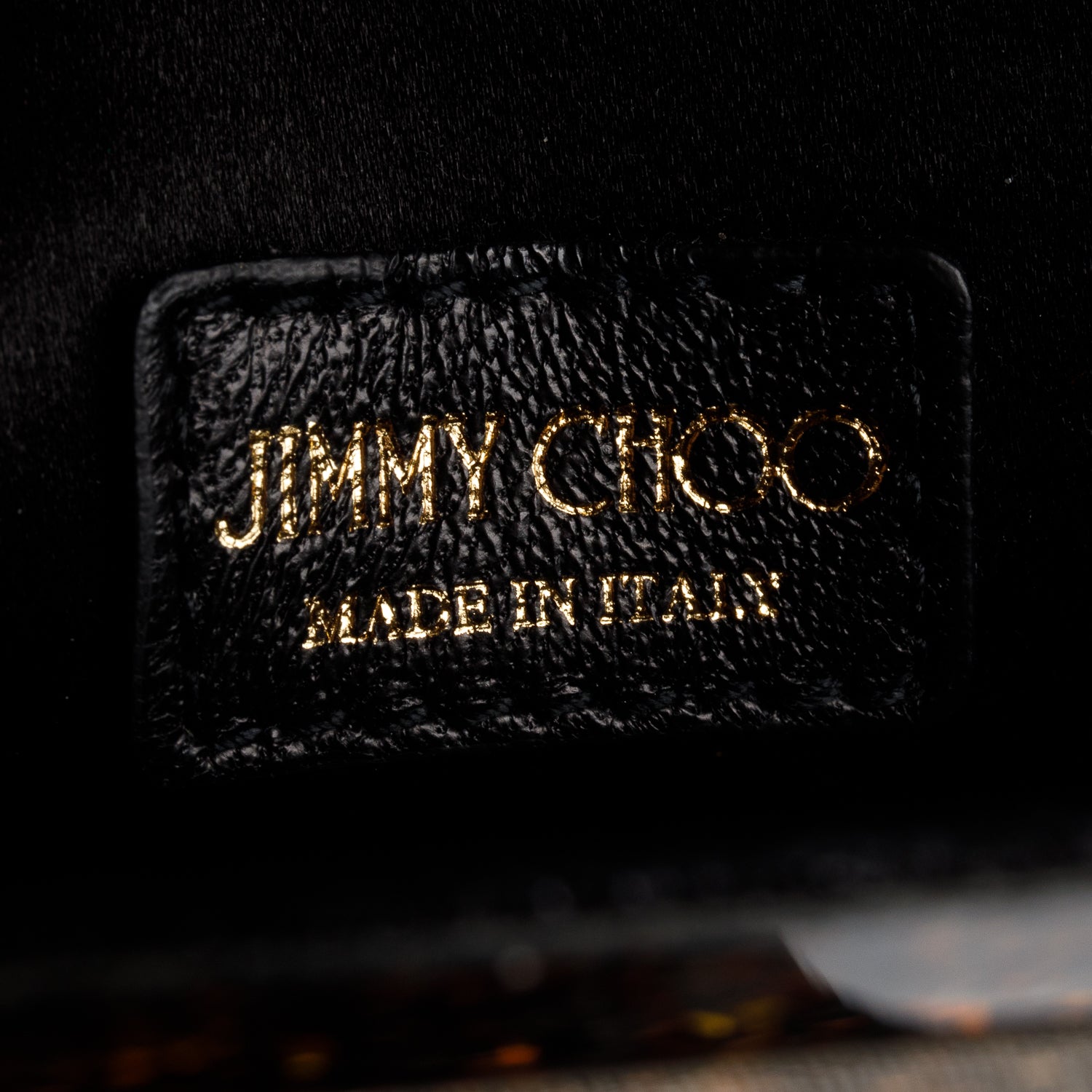 Jimmy Choo Black Acrylic Glitter Sweetie Clutch w/ Box & Chain