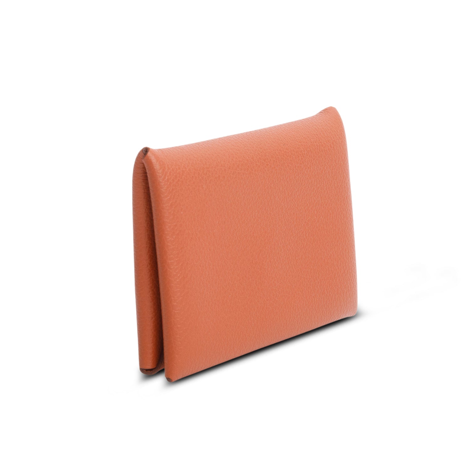 Hermes 2022 Cuivre Mysore Goatskin Calvi Duo Compact Verso Card Holder w/ Box