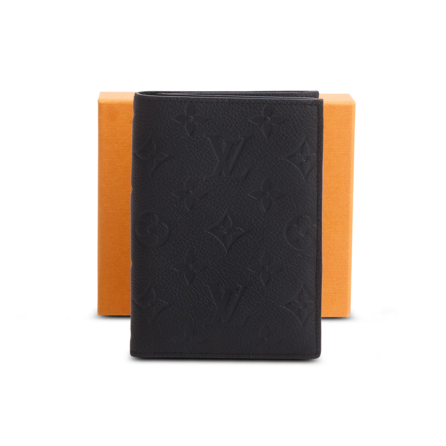 Louis Vuitton Black Monogram Empreinte Passport Cover w/ Box