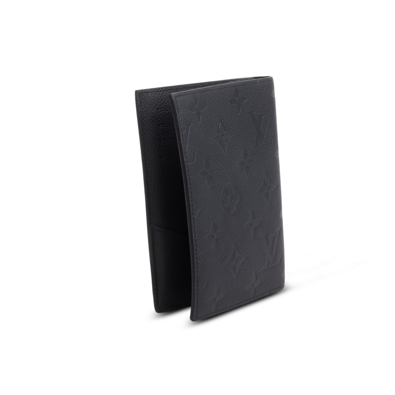 Louis Vuitton Black Monogram Empreinte Passport Cover w/ Box