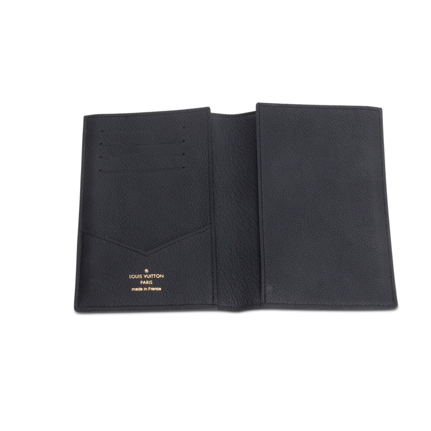 Louis Vuitton Black Monogram Empreinte Passport Cover w/ Box