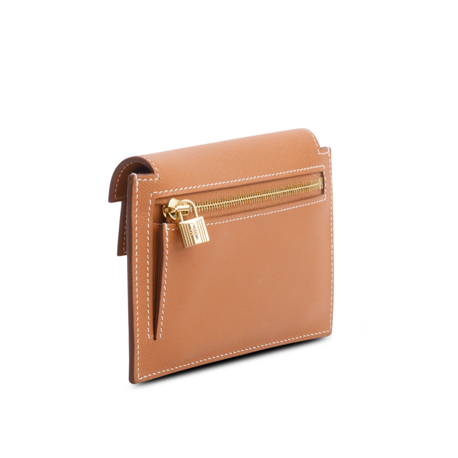 Hermes 2020 Gold Epsom Leather Madame Kelly Pocket Compact Wallet w/ Box