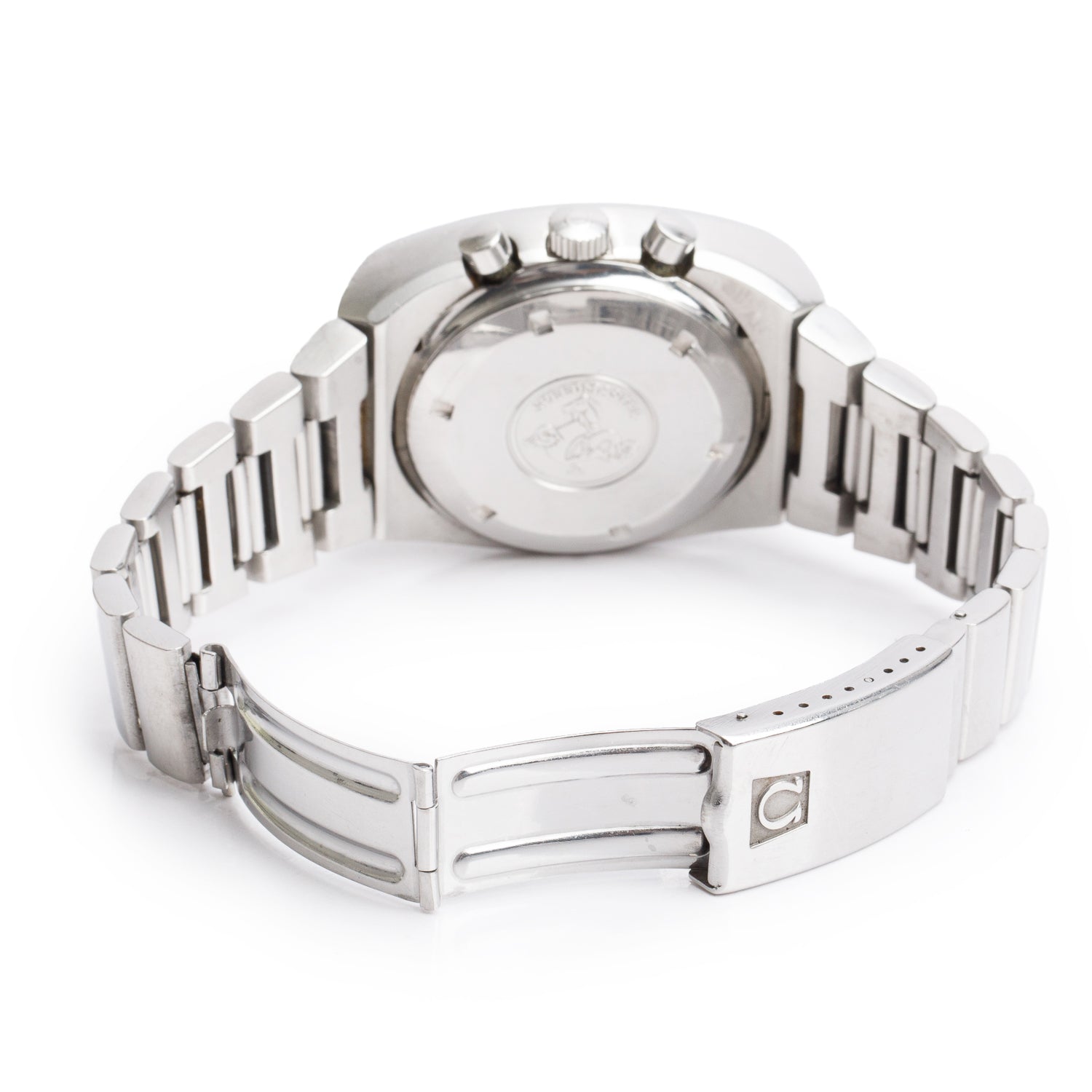 Omega Vintage Stainless Steel Speedmaster 42 MM Chronograph Automatic Watch Black Dial