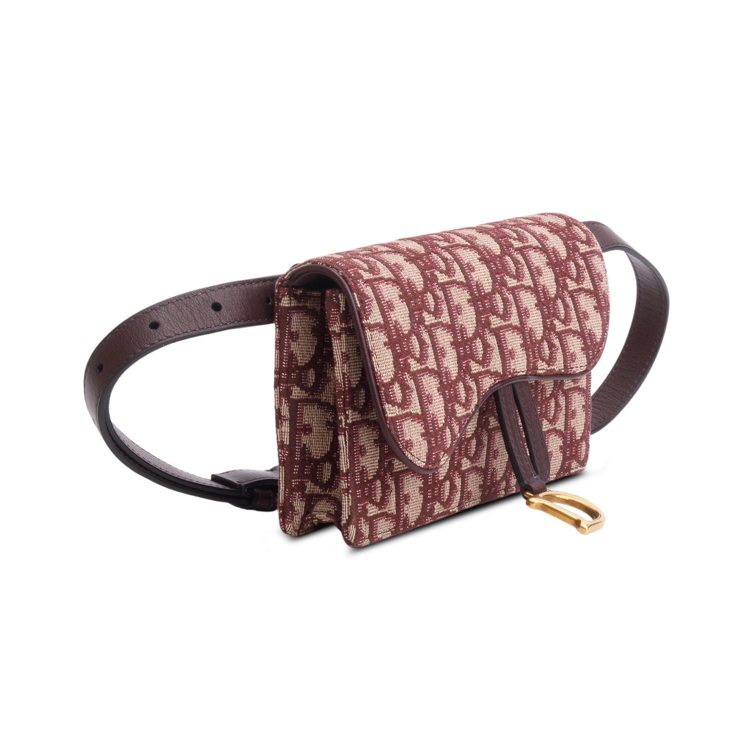 Christian Dior Red Oblique Saddle Belt Pouch