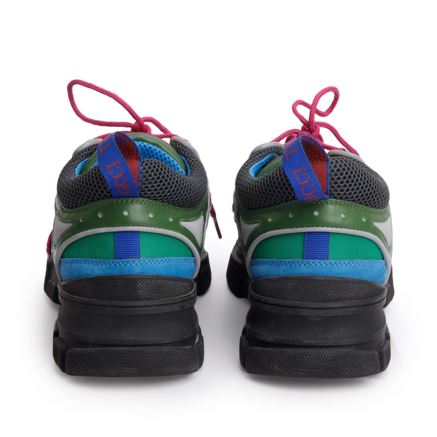 Gucci x Sega Multicolor Nylon Suede Calfskin Flashtrek Sneakers, Men's Size 10 w/ Box