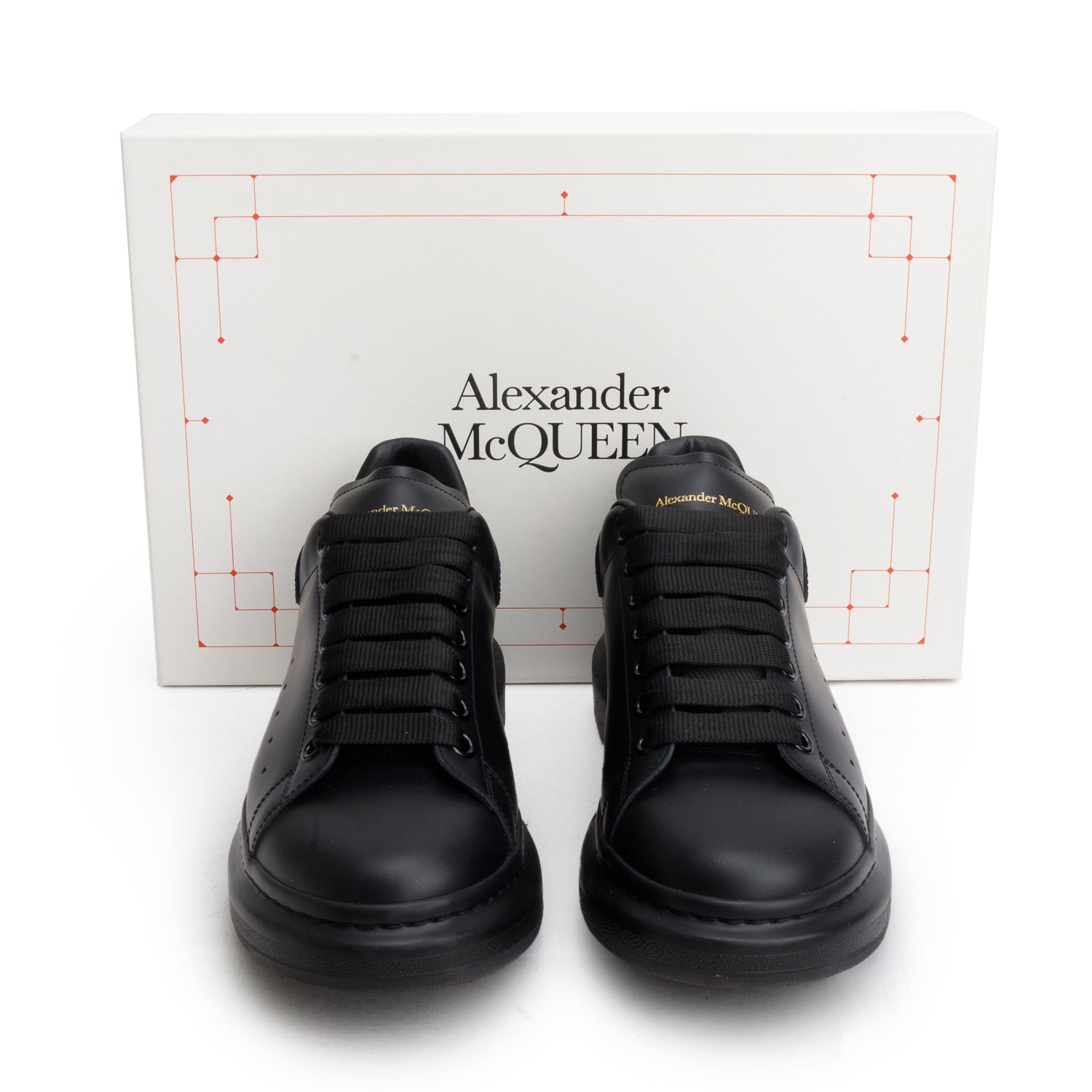 Alexander McQueen Black Smooth Calfskin Oversized Sneaker, Women's Size 40 w/ Box