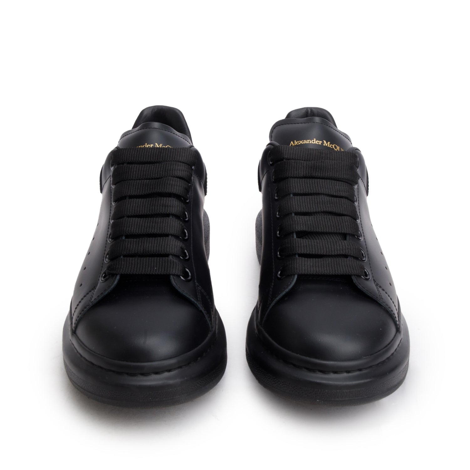 Alexander McQueen Black Smooth Calfskin Oversized Sneaker, Women's Size 40 w/ Box