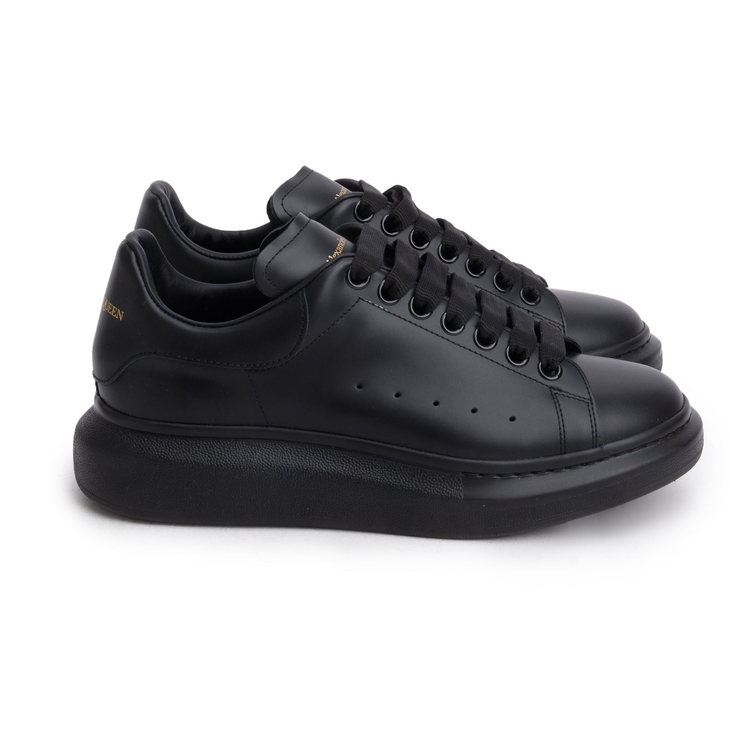Alexander McQueen Black Smooth Calfskin Oversized Sneaker, Women's Size 40 w/ Box