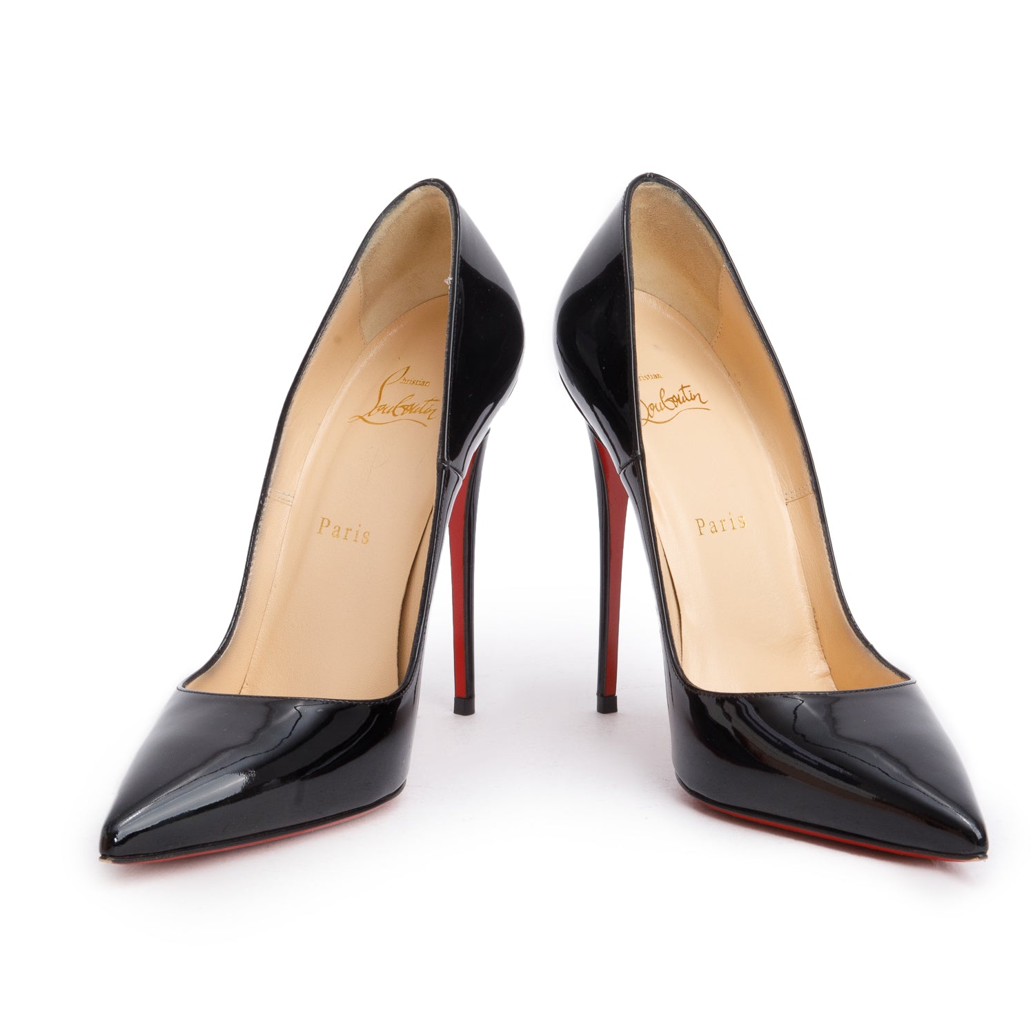 Christian Louboutin Black Patent Leather So Kate 120 Pumps, Women's Size 39.5