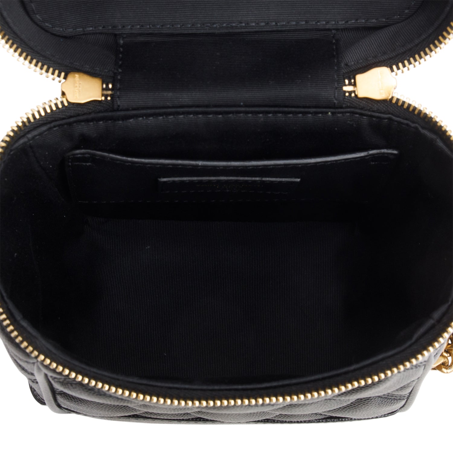 Saint Laurent 2022 Black Grain de Poudre Quilted 80's Vanity Bag w/ Box