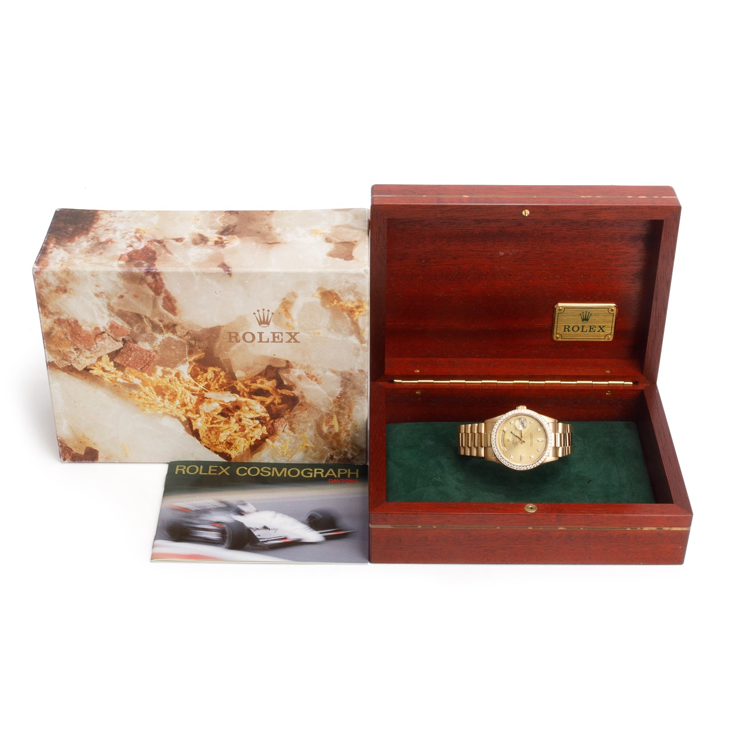 Rolex 18k Yellow Gold Diamond Bezel Day Date 36 MM President Watch Gold Diamond Dial 18238 w/ Box