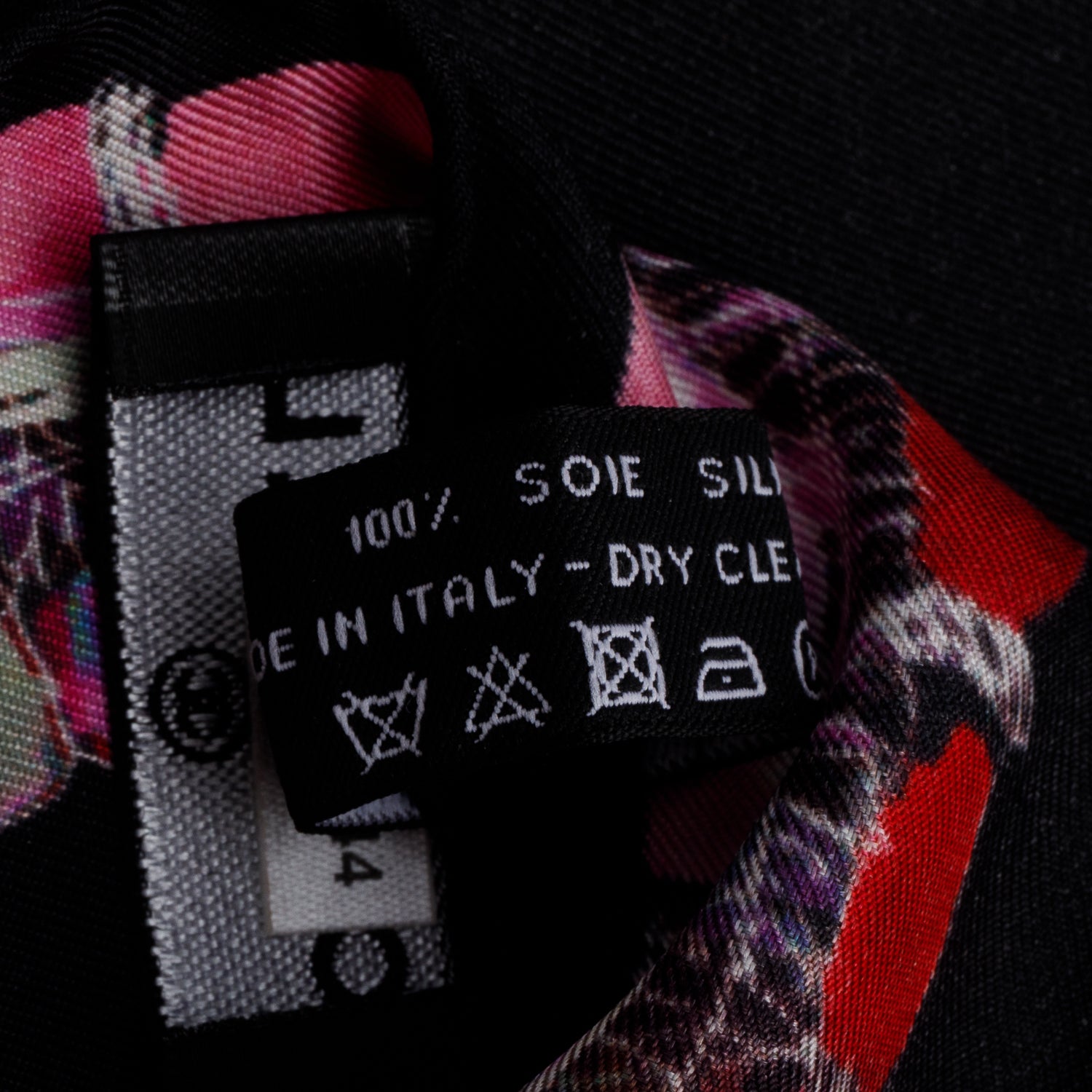 Chanel Black Silk CC Logo Tweed Camellia Print Scarf 90
