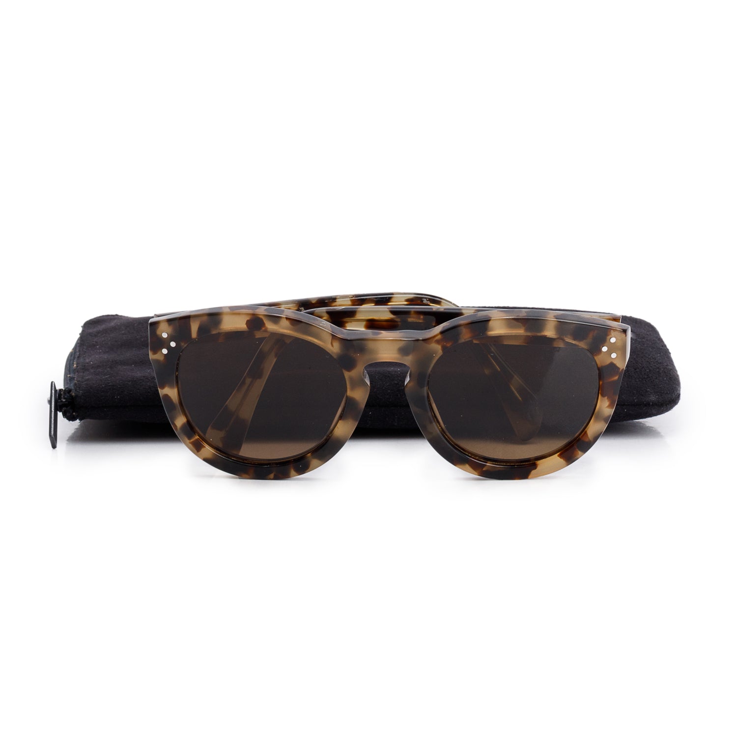 Celine CL41801/S Havana Acetate Round Sunglasses w/ Case