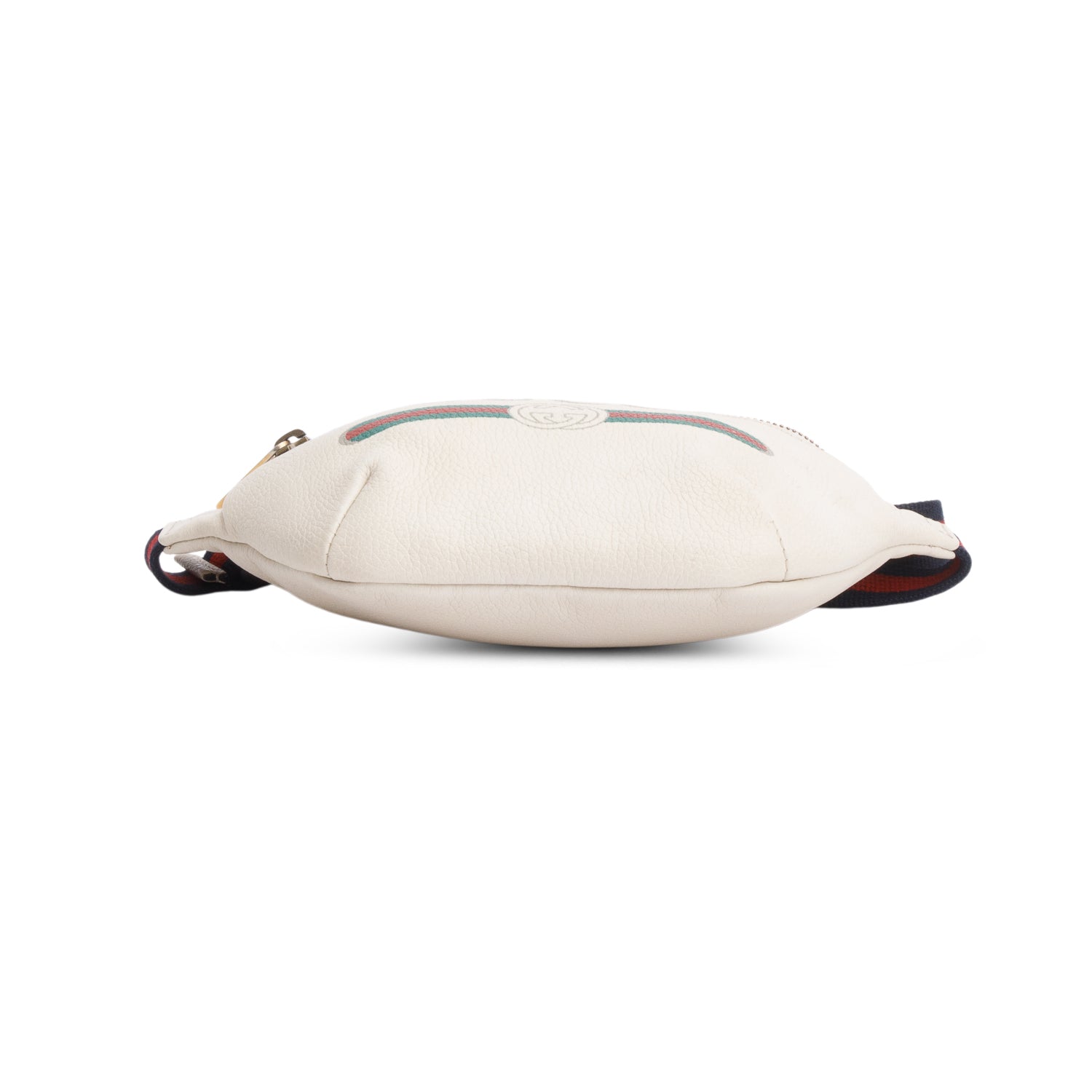 Gucci Cream Calfskin Leather Logo Print Small Belt Bag