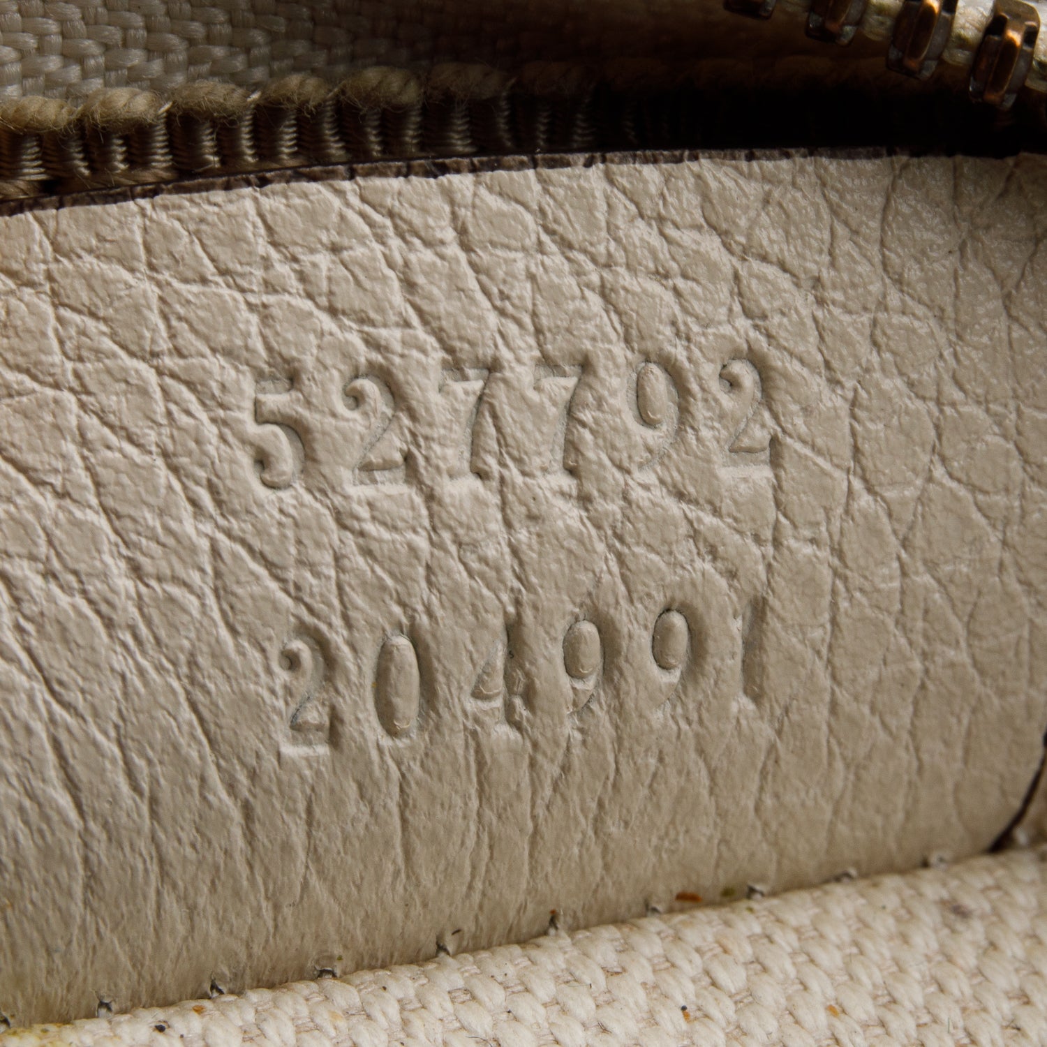 Gucci Cream Calfskin Leather Logo Print Small Belt Bag