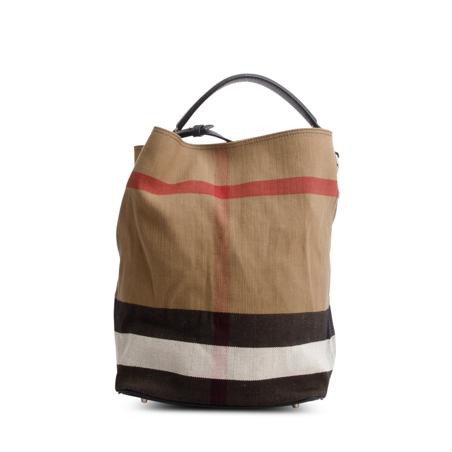Burberry Mega Check Ashby Bucket Bag w/ Strap & Pouch
